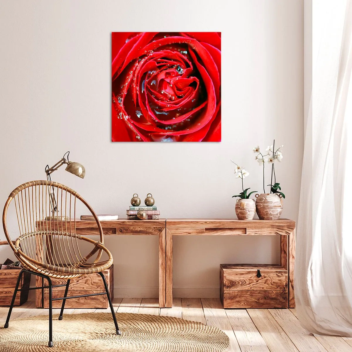 Schilderen op canvas - In de dauwdruppels - 40x40 cm