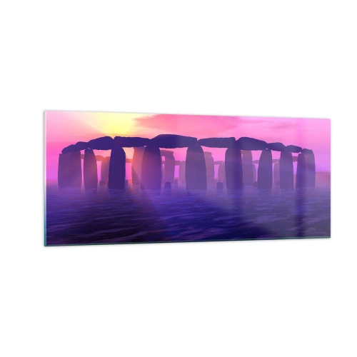 Schilderen op glas - Mysterie bij zonsopgang in de mist - 100x40 cm