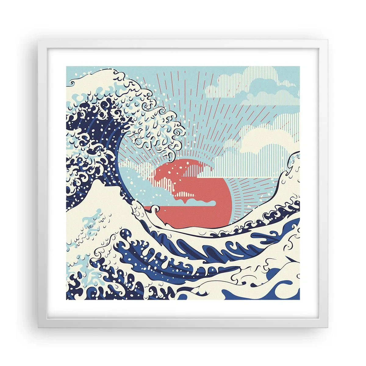 Poster in een witte lijst - Van Japanse inspiratie - 50x50 cm