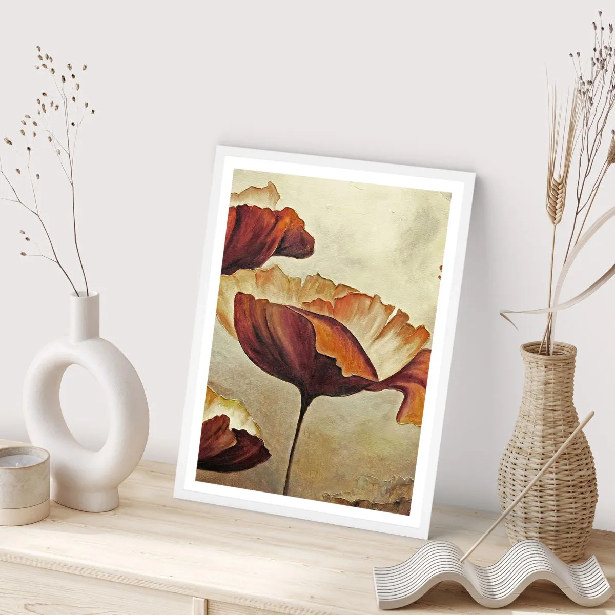 Poster in een witte lijst - Golvend weiland - 30x40 cm