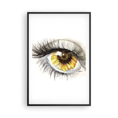 Poster in een zwarte lijst - Een look zo warm als de zomer - 61x91 cm