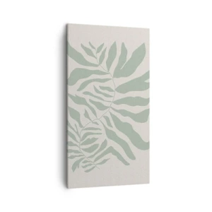 Schilderen op canvas - Smaragdgroene tak - 45x80 cm