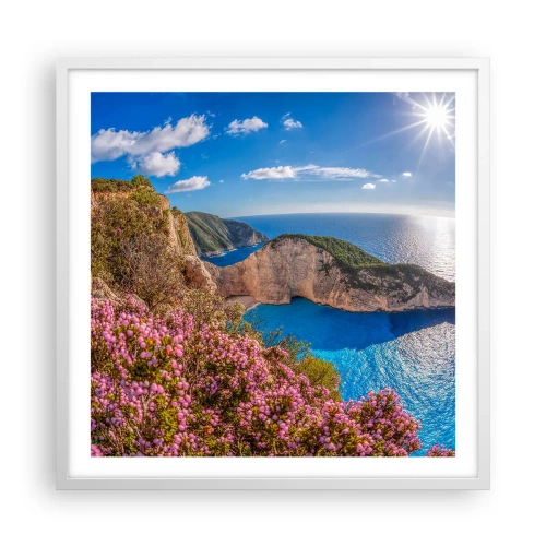 Poster in een witte lijst - Mijn geweldige Griekse vakantie - 60x60 cm