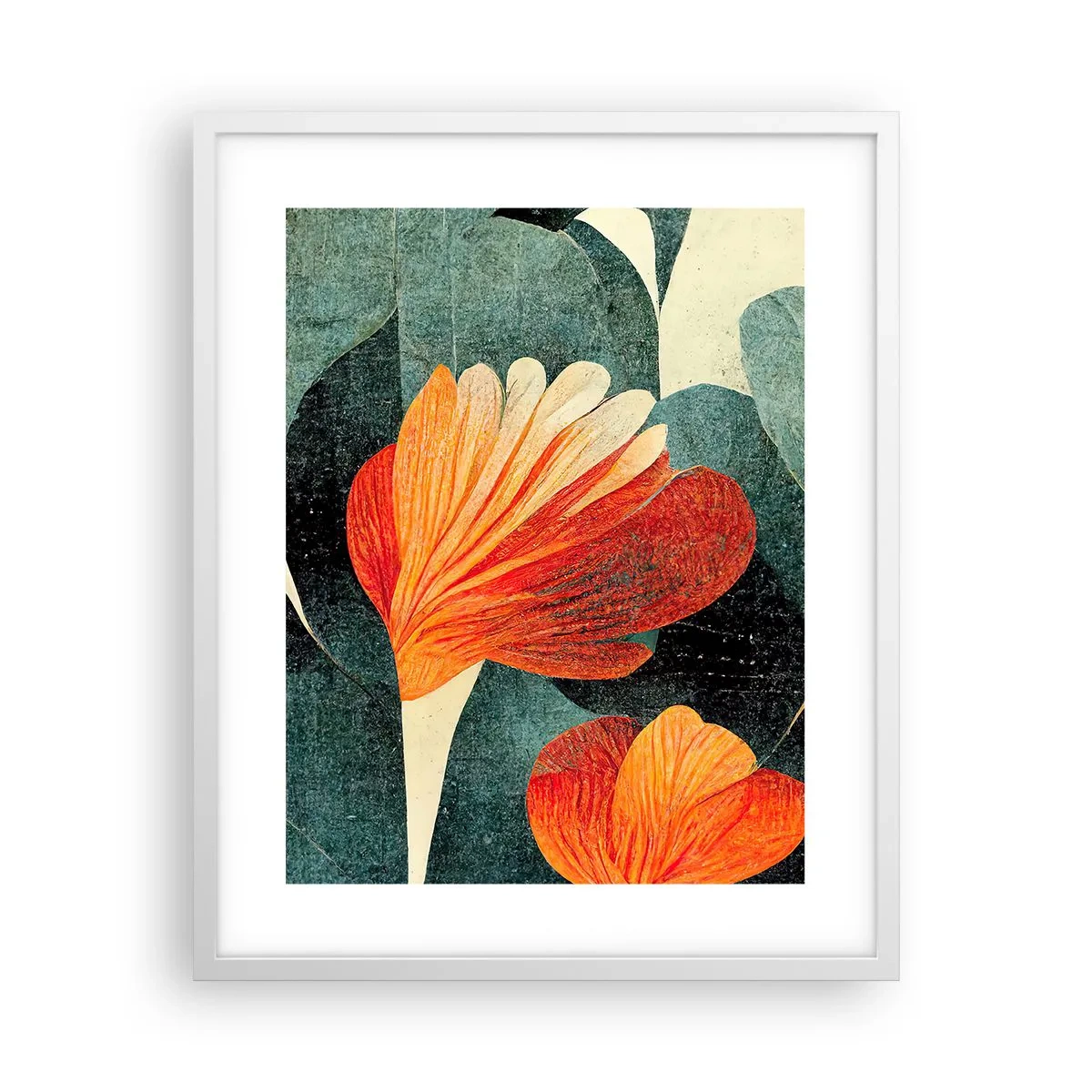 Poster in een witte lijst - De hitte van de tropen en de koelte van het groen - 40x50 cm