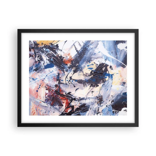 Poster in een zwarte lijst - Gekke dans van abstractie - 50x40 cm