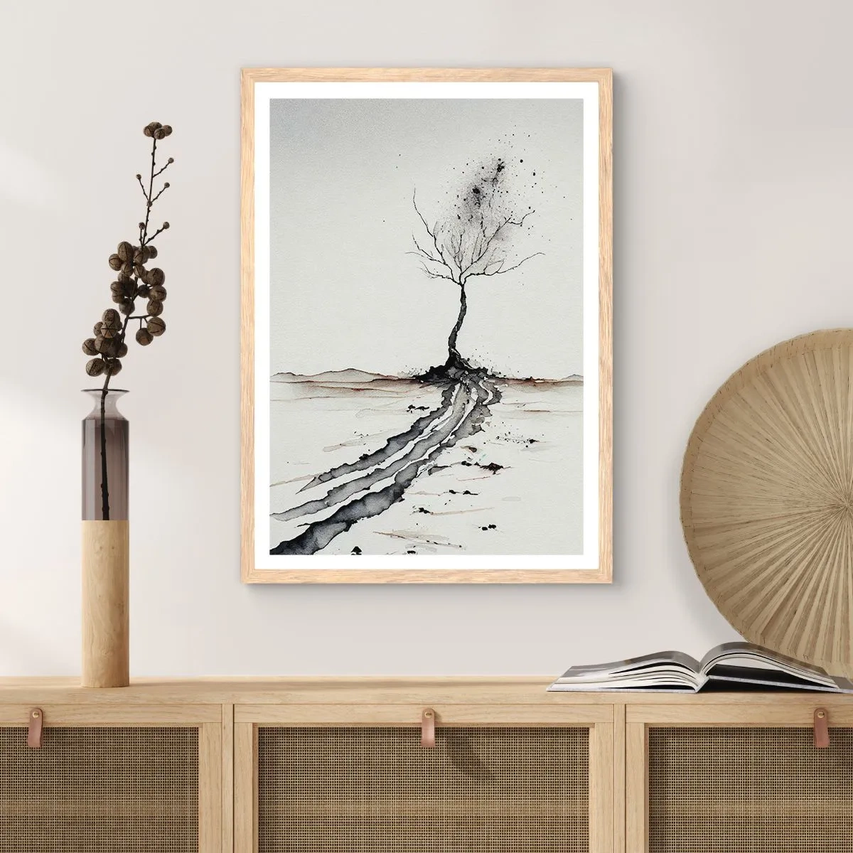 Een poster in een licht eiken lijst - Winterse melancholie - 30x40 cm