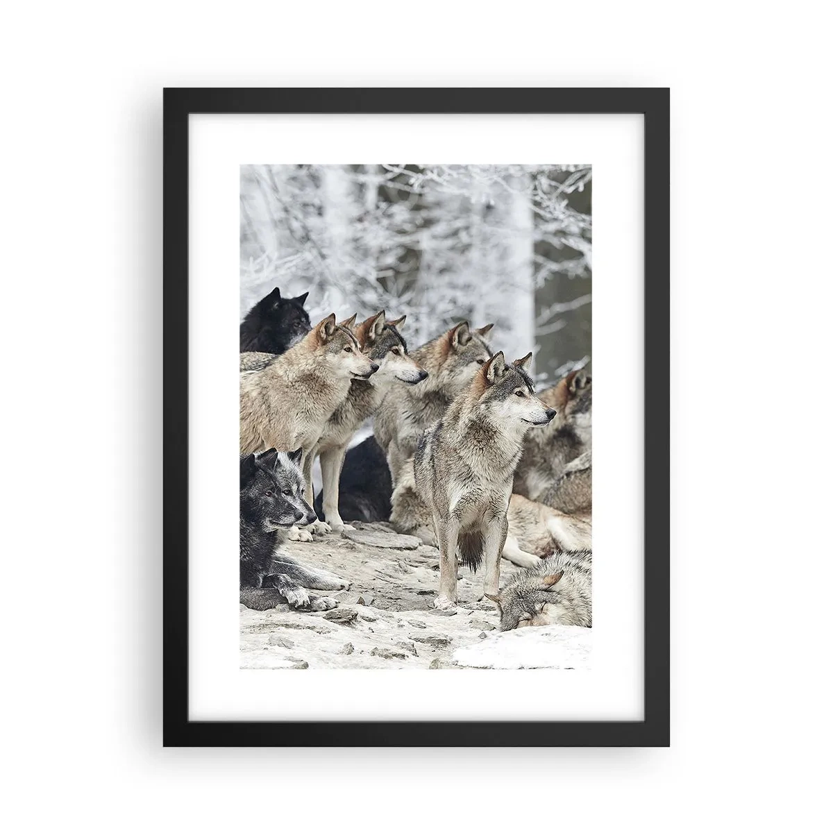 Poster in een zwarte lijst - Familie en vrienden - 30x40 cm