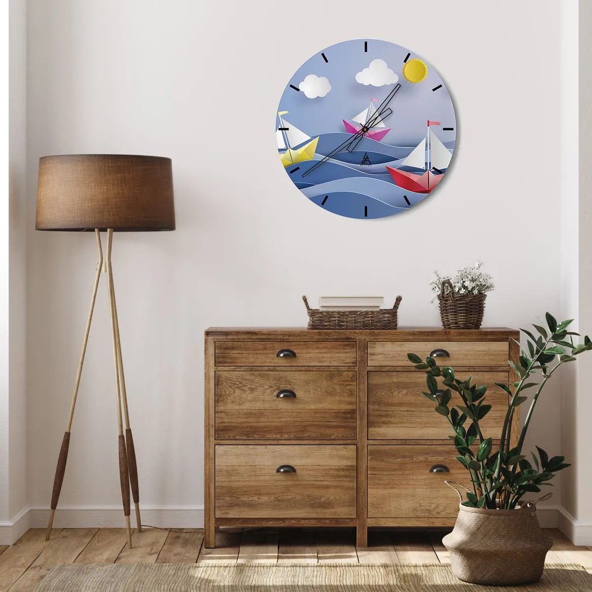 Wandklok - Klok - Ah, wat is het heerlijk om in de golven te schommelen - 40x40 cm