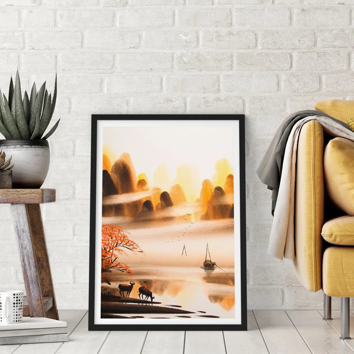 Poster in een zwarte lijst - Verder dan het Verre Oosten - 30x40 cm