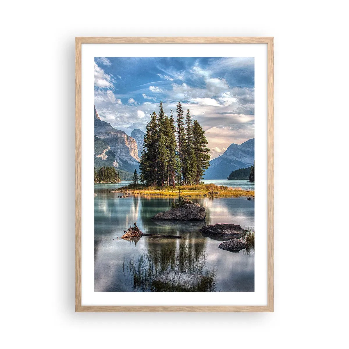 Een poster in een licht eiken lijst - Aan het grote en schone water ... - 50x70 cm