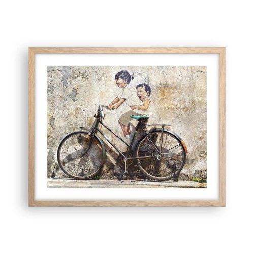 Een poster in een licht eiken lijst - Waar of niet waar? - 50x40 cm