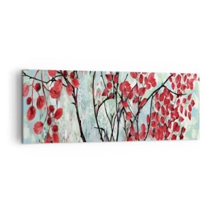 Schilderen op canvas - Boom in scharlaken - 140x50 cm