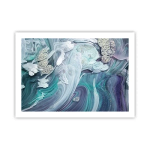 Poster - Stromingen van hemelsblauw - 70x50 cm