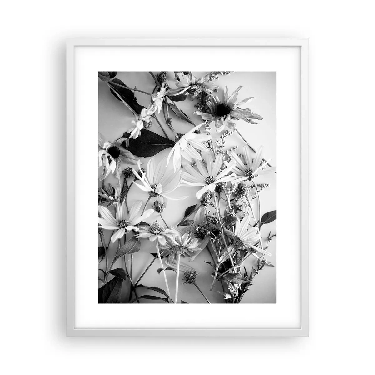 Poster in een witte lijst - Niet-boeket bloemen - 40x50 cm