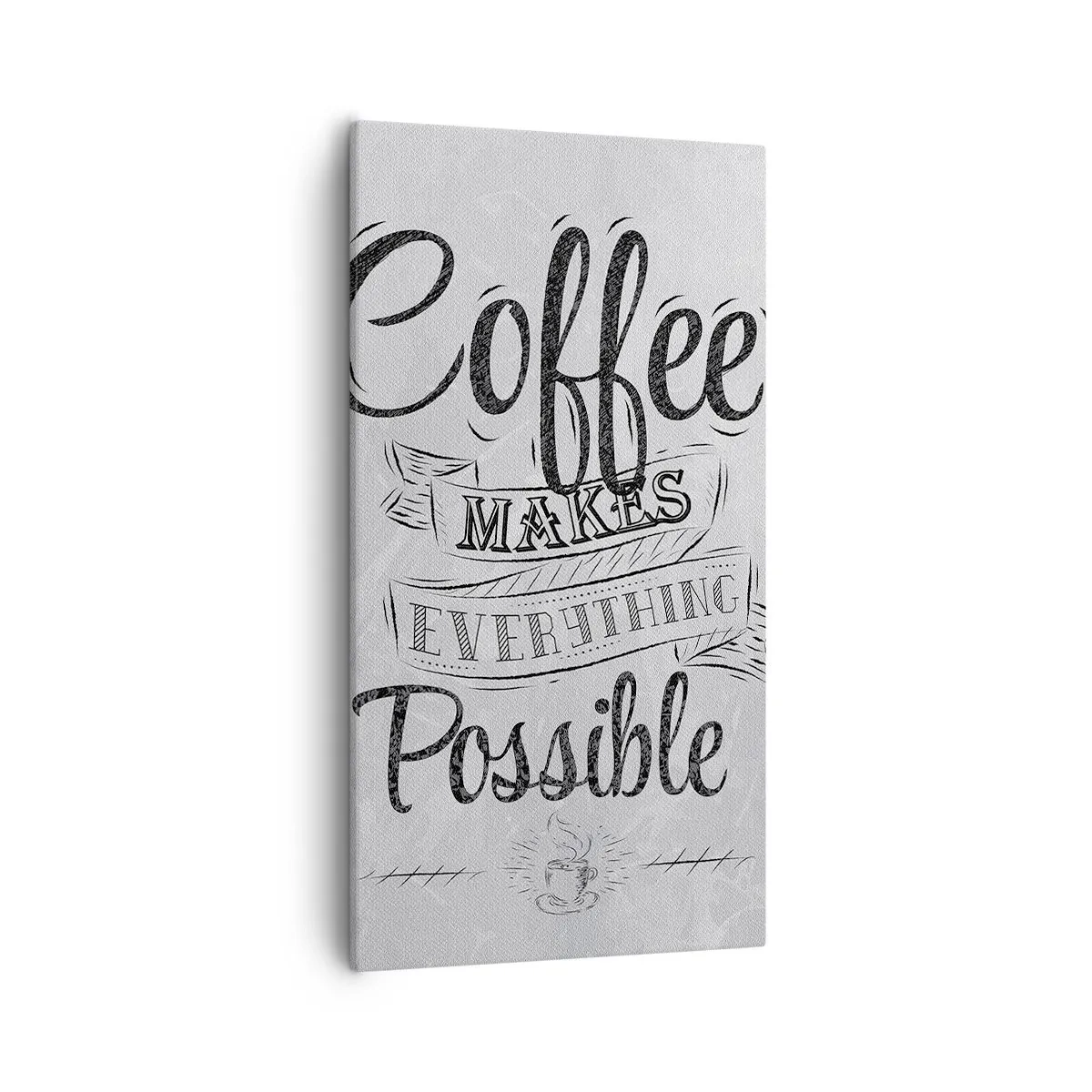 Schilderen op canvas - Hoe kun je niet van koffie houden? - 55x100 cm