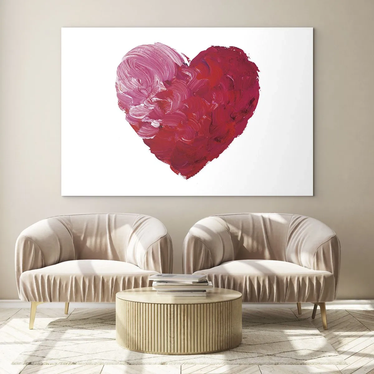 Schilderen op glas - Alles wat je nodig hebt is liefde - 100x70 cm