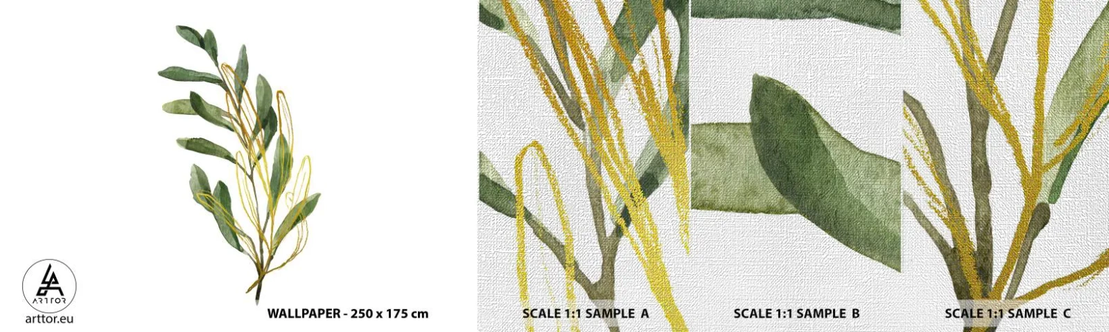 Fotobehang Monster Premium Canvas - Alles wat goed is - Bladeren, Olijf, Plant - 100x30 cm