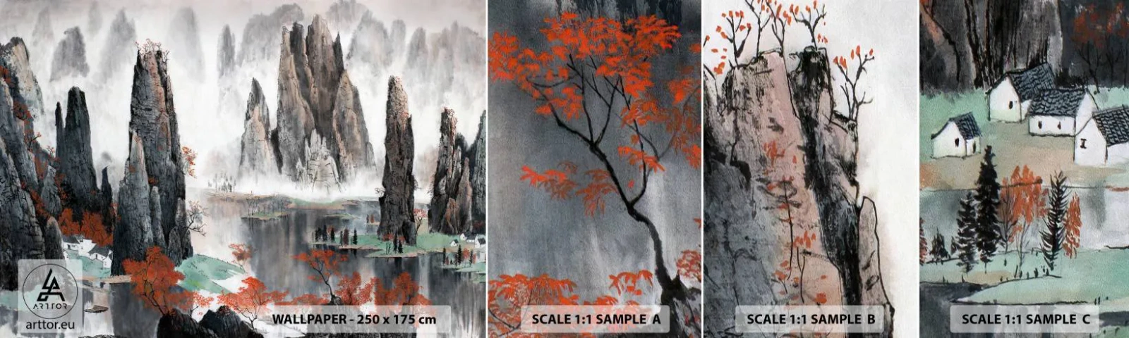 Fotobehang Monster Zelfklevend Deluxe Sticker - Krachtige voogden - Abstractie, Fantasie, Landschap - 100x30 cm