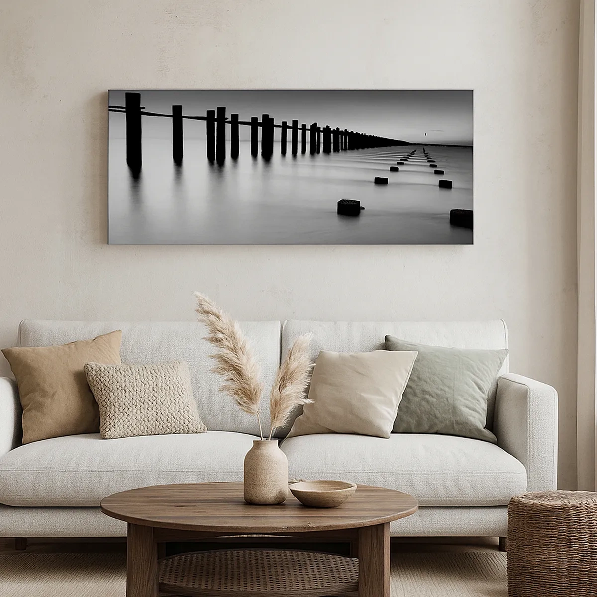 Schilderen op canvas - Grijze verte in de mist - 30x30 cm