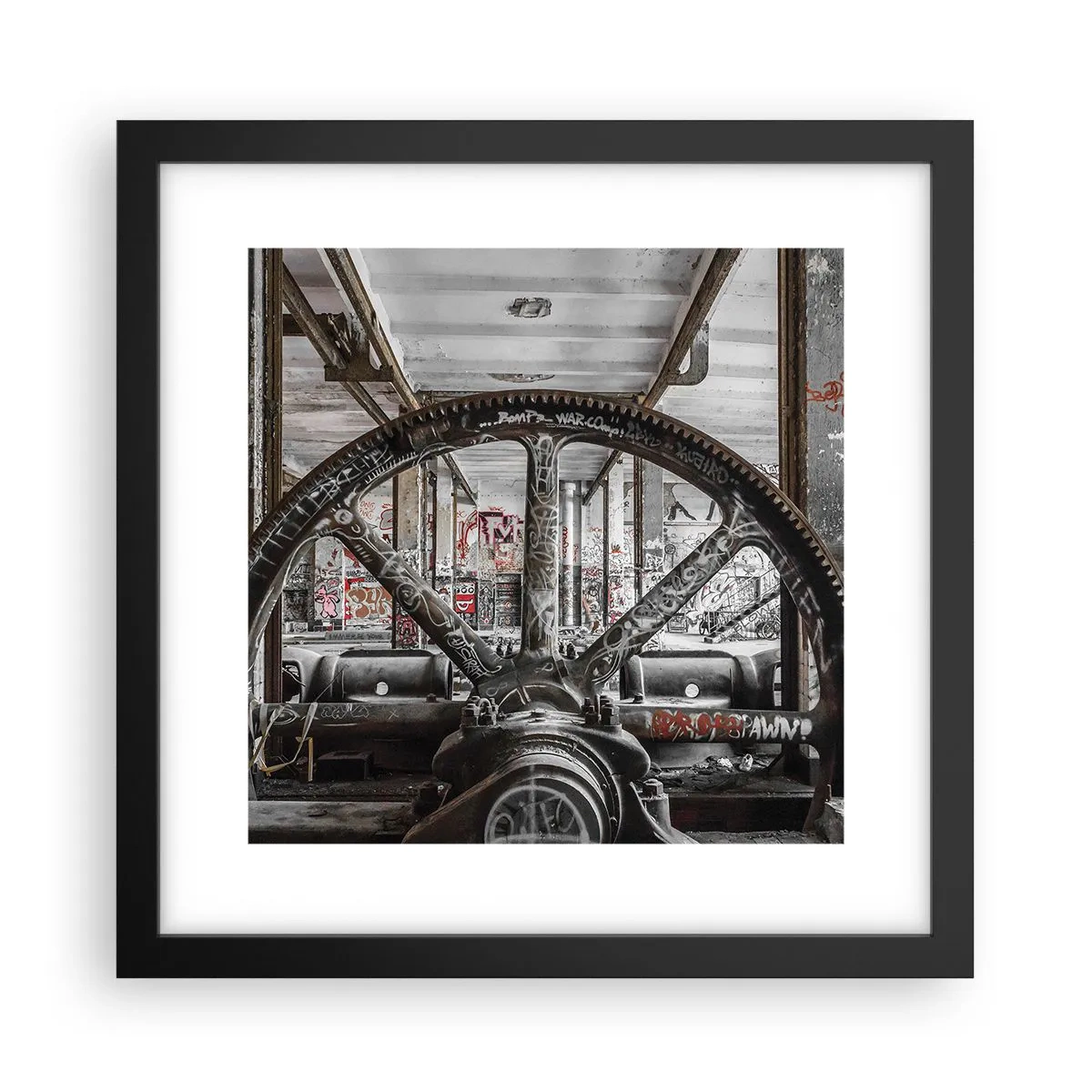 Poster in een zwarte lijst - Het geheime leven van de fabriek - 30x30 cm