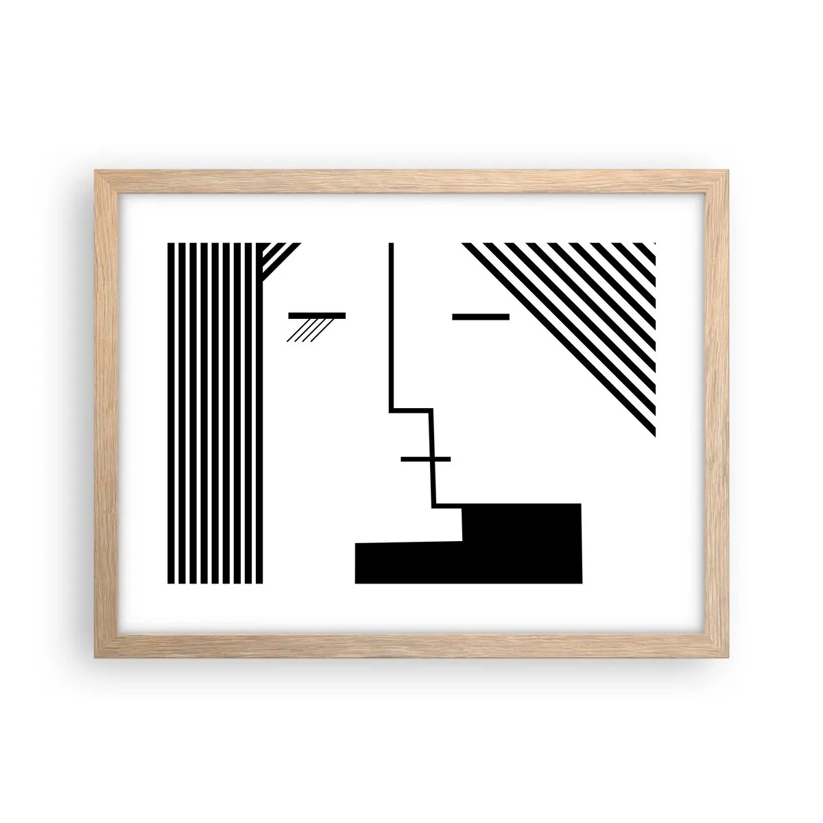 Een poster in een licht eiken lijst - Alleen maar een kus - 40x30 cm