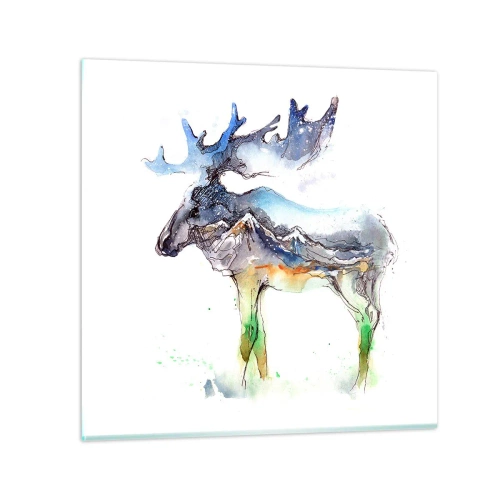 Schilderen op glas - De held van een winters verhaal - 30x30 cm