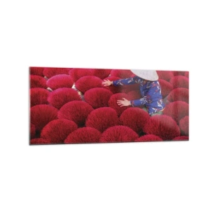 Schilderen op glas - In het rijstveld - 120x50 cm