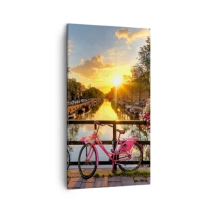 Schilderen op canvas - Lenteochtend in Amsterdam - 45x80 cm