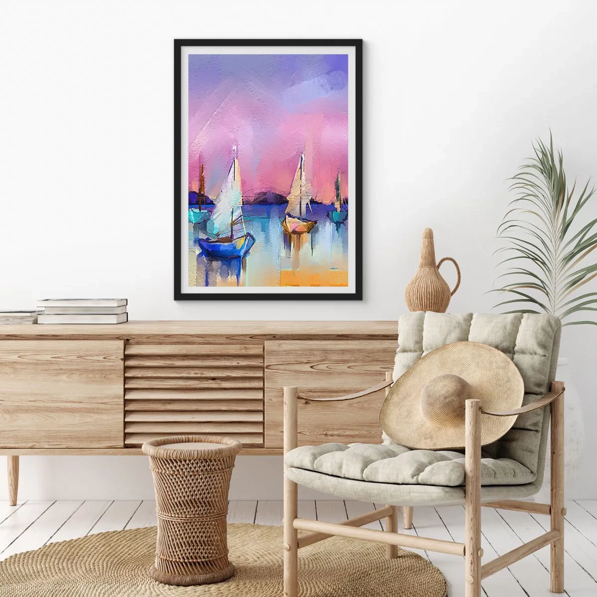 Poster in een zwarte lijst - Richting: breed water - 30x40 cm