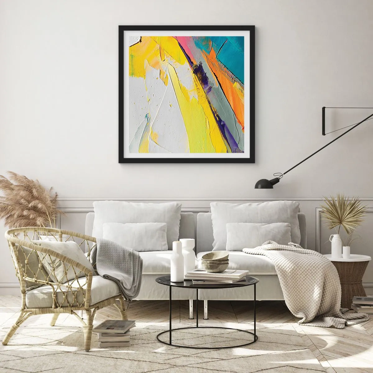 Poster in een zwarte lijst - De anatomie van licht - 60x60 cm