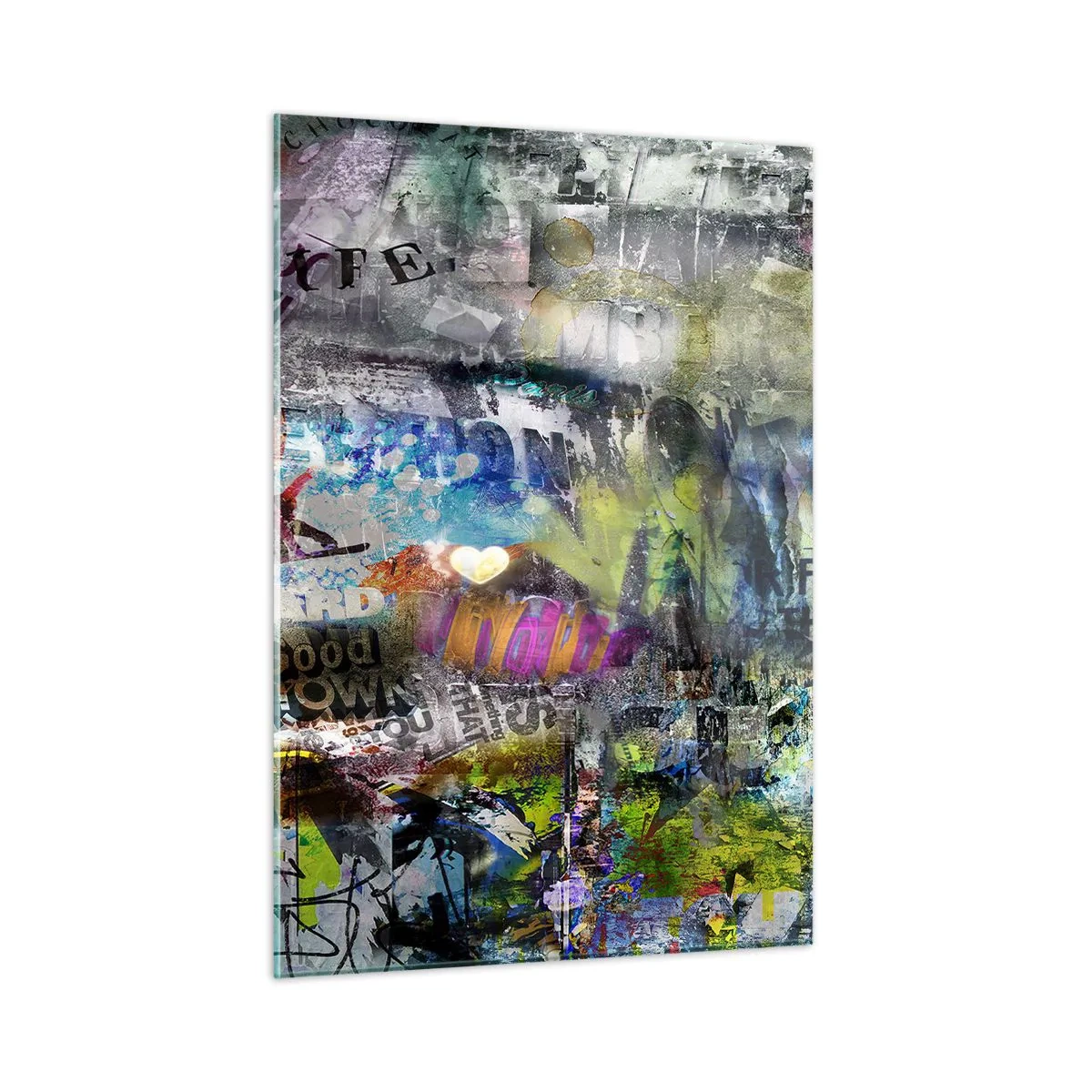 Schilderen op glas - Collage van herinneringen - 50x70 cm