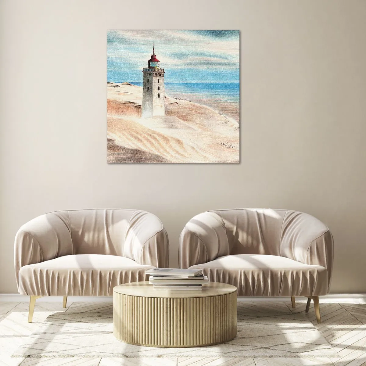 Schilderen op glas - Altijd staren naar de zee - 50x50 cm