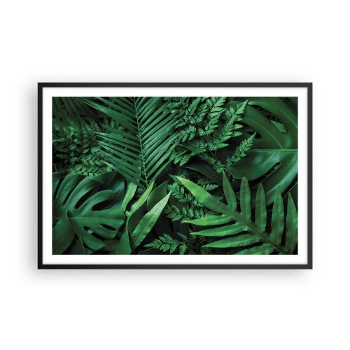 Poster in een zwarte lijst - Ineengedoken in het groen - 91x61 cm