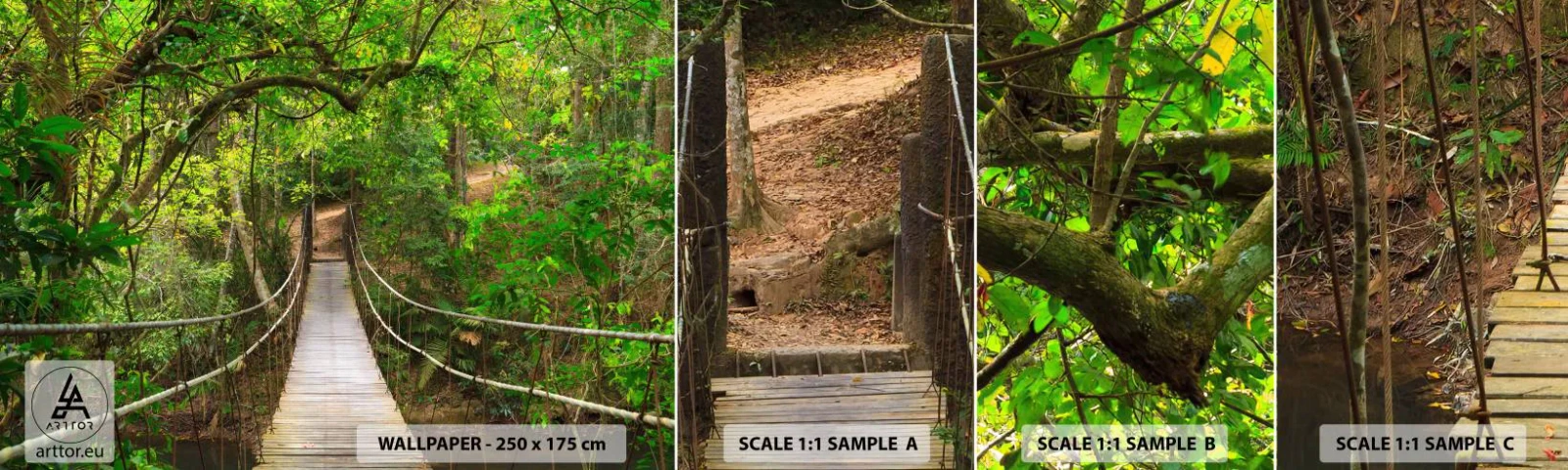 Fotobehang Monster Zelfklevend Deluxe Sticker - Want er staat een klimplant in de tuin - Landschap, Woud, Natuur - 100x30 cm