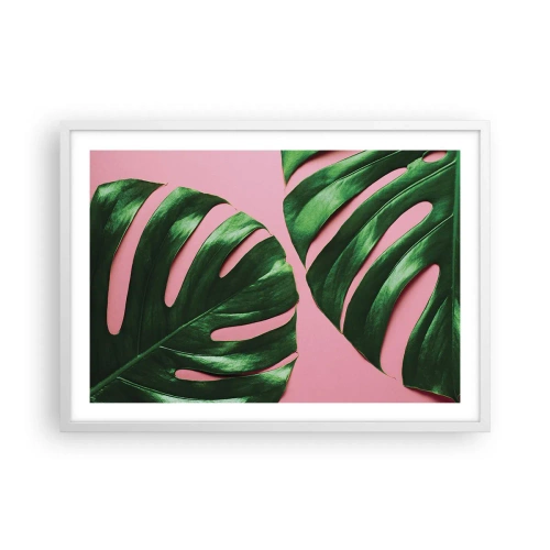 Poster in een witte lijst - Groene rendez-vous - 70x50 cm