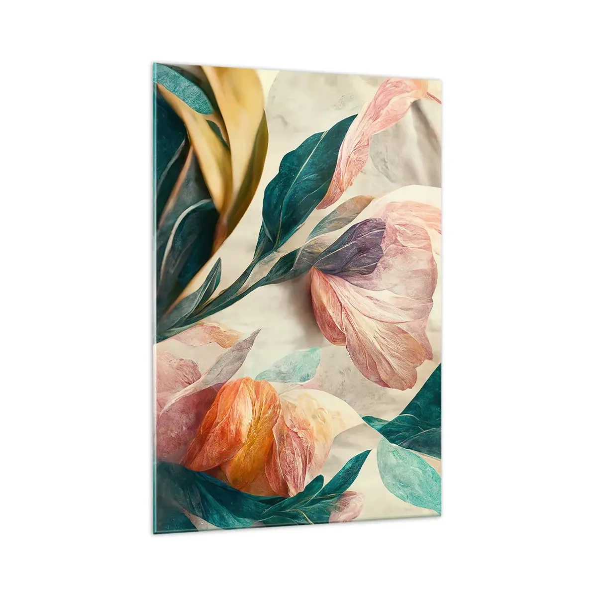 Schilderen op glas - Bloemen van de zuidelijke eilanden - 70x100 cm