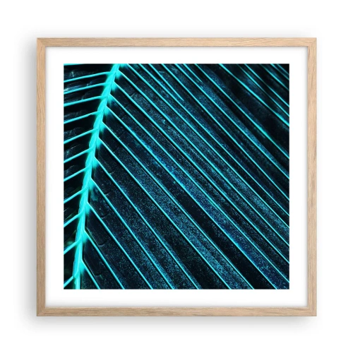 Een poster in een licht eiken lijst - Groene textuur - 50x50 cm