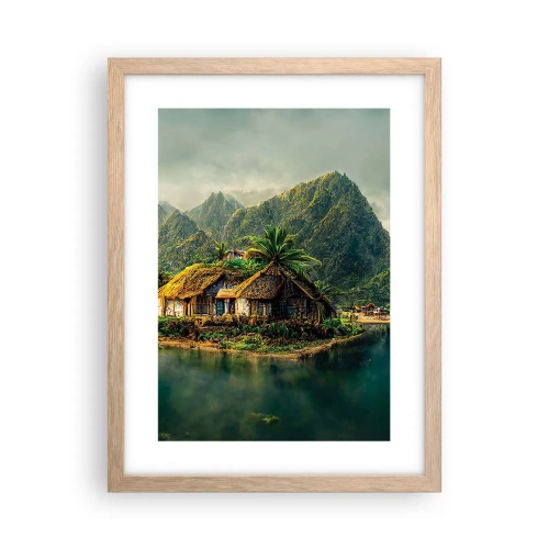 Een poster in een licht eiken lijst - Tropisch paradijs - 30x40 cm
