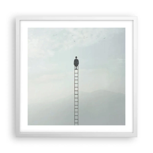 Poster in een witte lijst - Stap verder op! - 50x50 cm