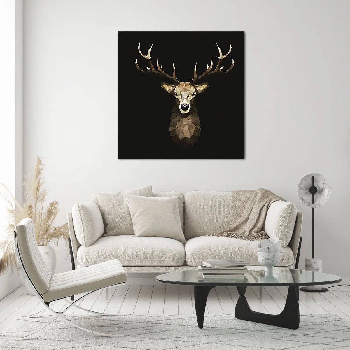 Schilderen op glas - Kubistische herten - 60x60 cm