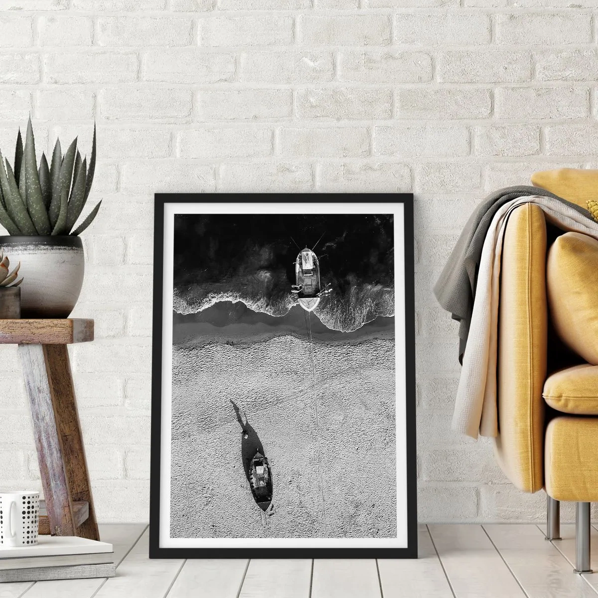 Poster in een zwarte lijst - Nog steeds aan de oever… - 30x40 cm