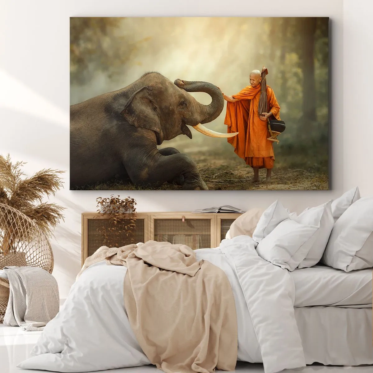 Schilderen op canvas - Ontmoeting tijdens een reis - 120x80 cm