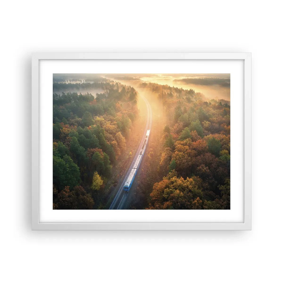 Poster in een witte lijst - Herfst reis - 50x40 cm
