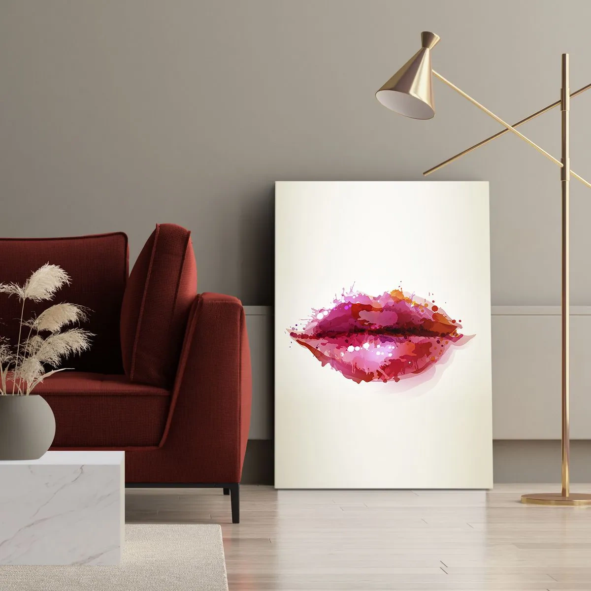 Schilderen op canvas - Een roodachtige tint rood - 50x70 cm