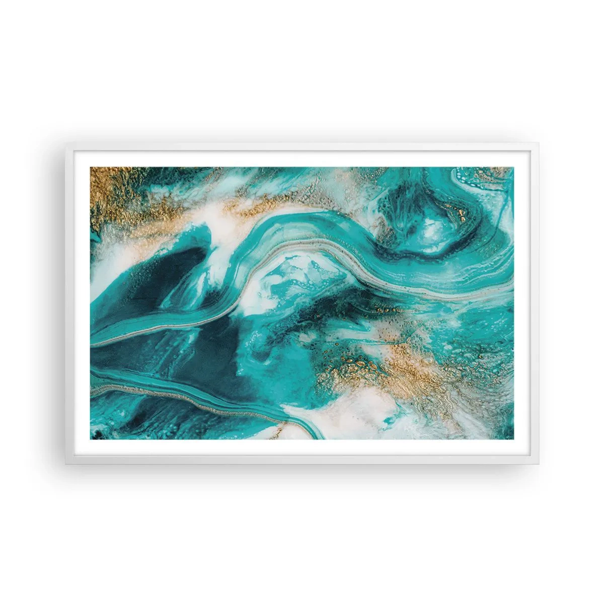 Poster in een witte lijst - De rivier van goud - 91x61 cm