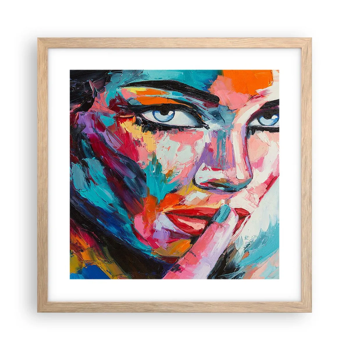 Een poster in een licht eiken lijst - Ons eerste geheim - 40x40 cm