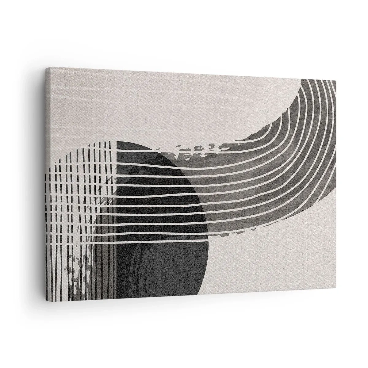 Schilderen op canvas - Abstract patroon met lijnen en geometrische vormen - 70x50cm - Daar en terug - Moderne wanddecoratie voor woonkamer en slaapkamer ARTTOR