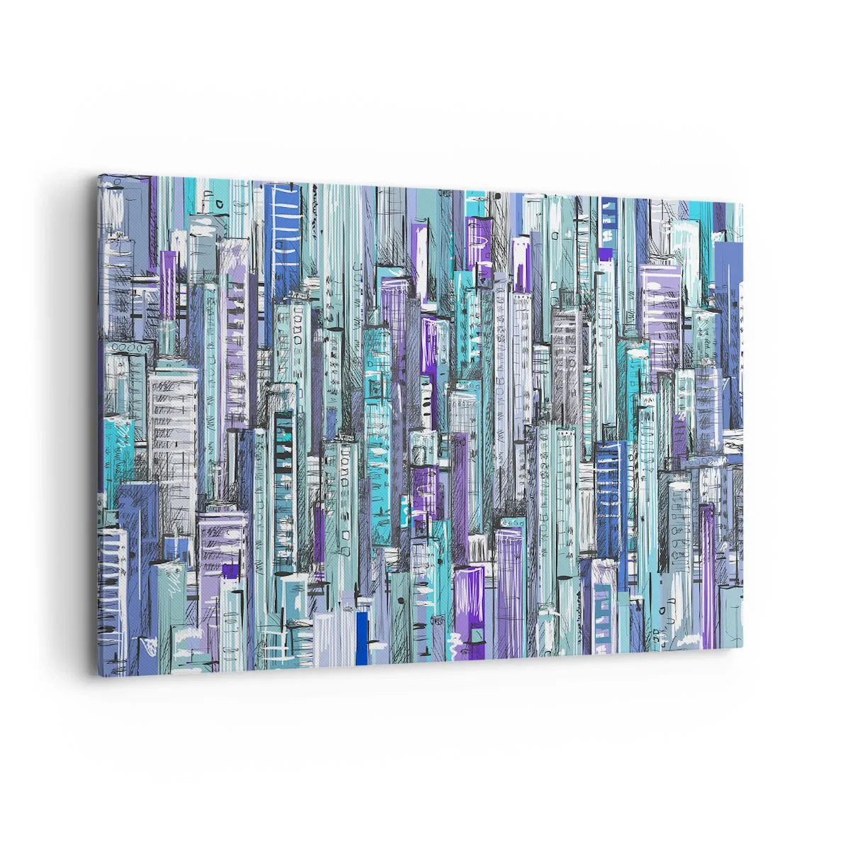 Schilderen op canvas - Blauwachtig van de hemel - 120x80 cm
