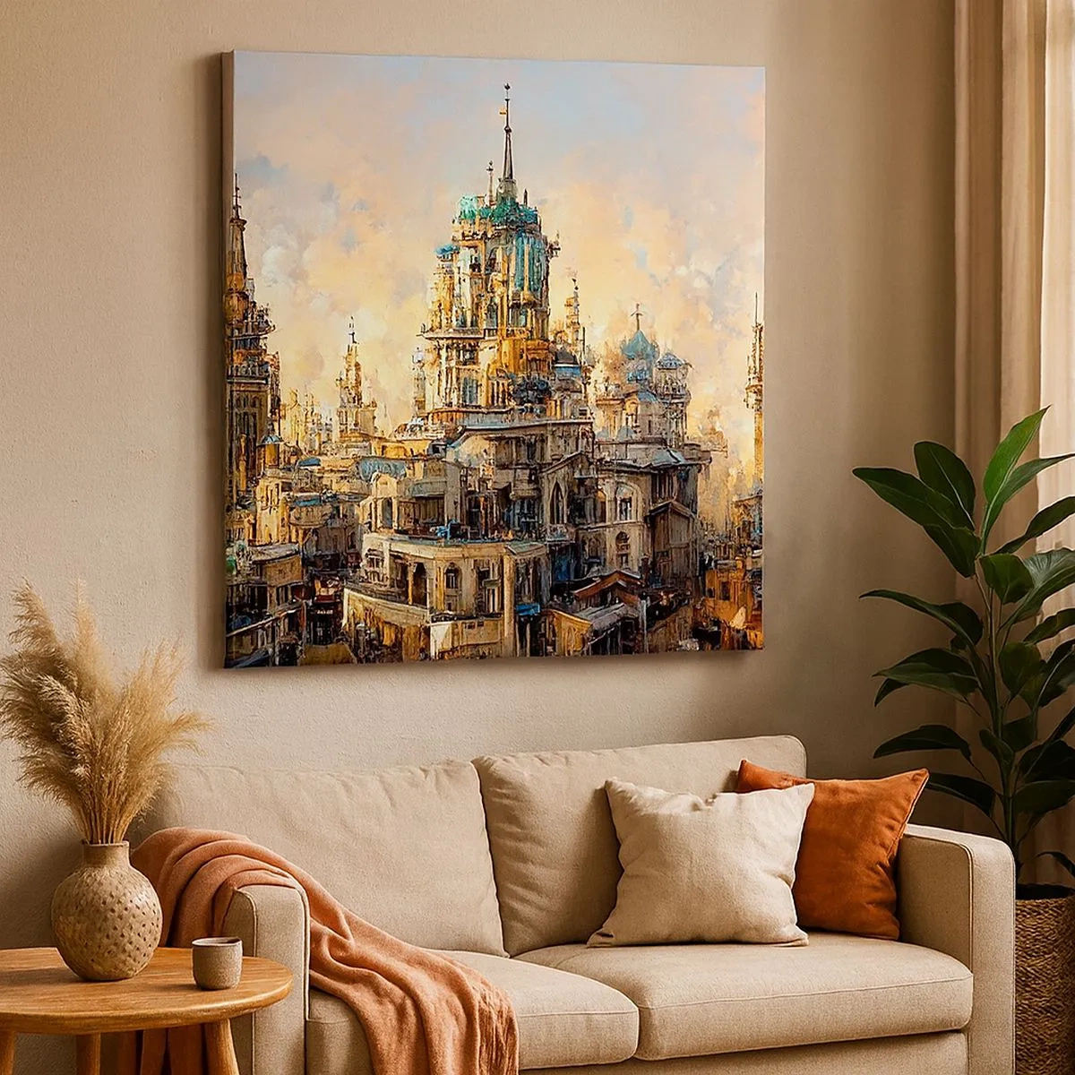 Schilderen op canvas - Stad der steden - 30x30 cm