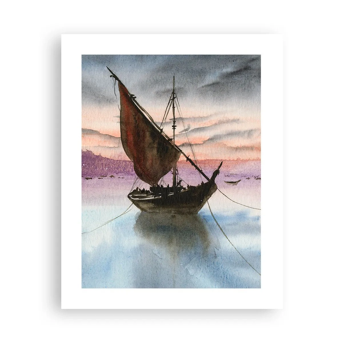 Poster - Avond in de haven - 40x50 cm